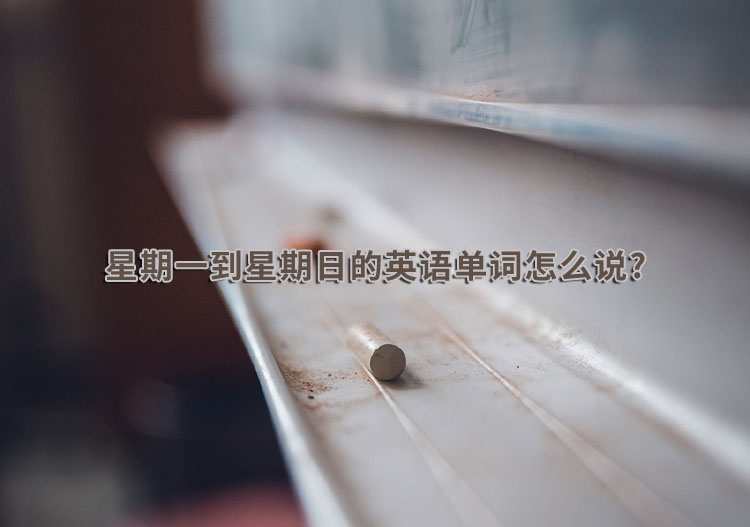 星期一到星期日的英语单词怎么说?