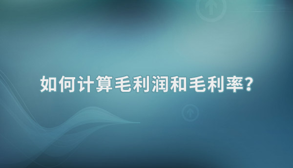 如何计算毛利润和毛利率？